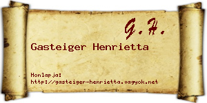 Gasteiger Henrietta névjegykártya